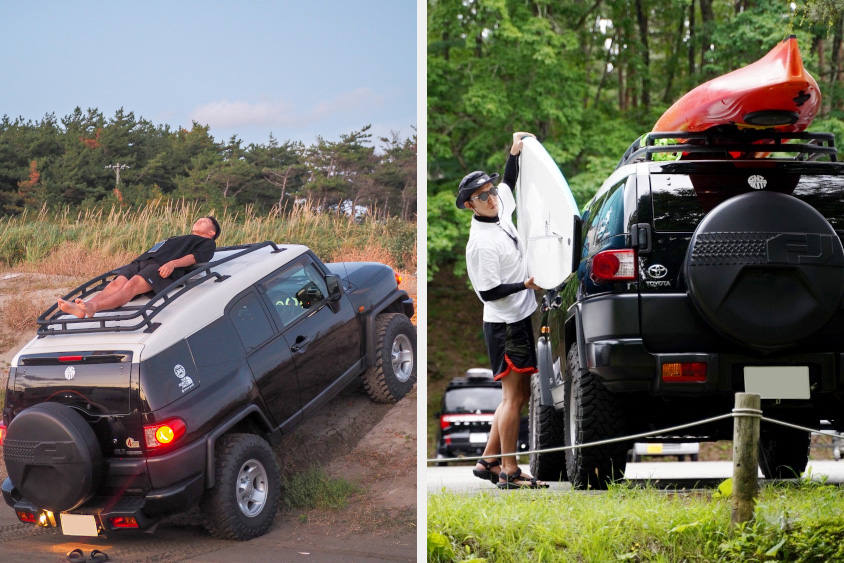 トヨタ・FJクルーザーを楽しむ石井景介さん