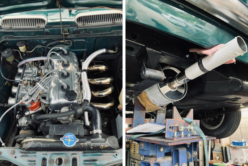 トヨタ・カローラ（TE20）のエンジンとマフラー