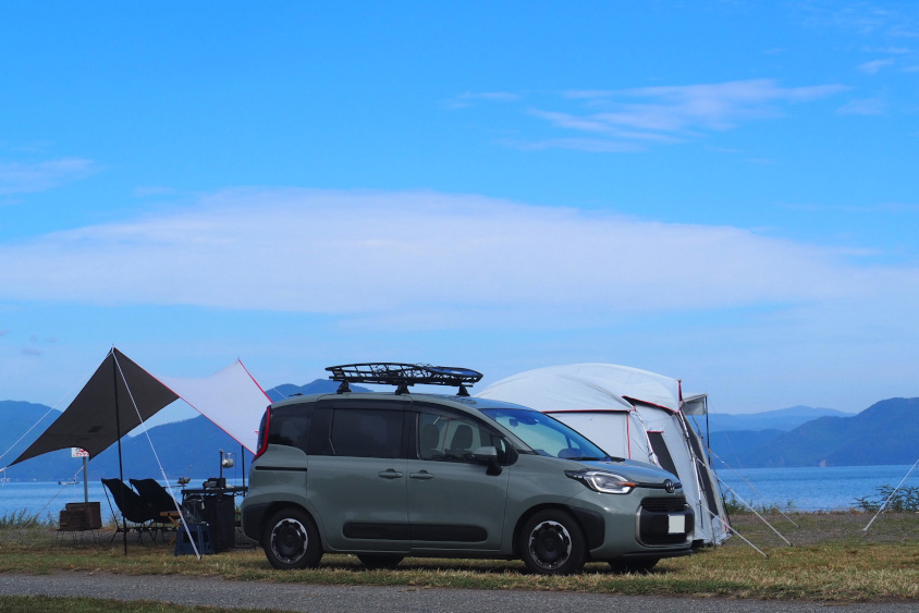 トヨタ・シエンタと六ツ矢崎浜オートキャンプ場