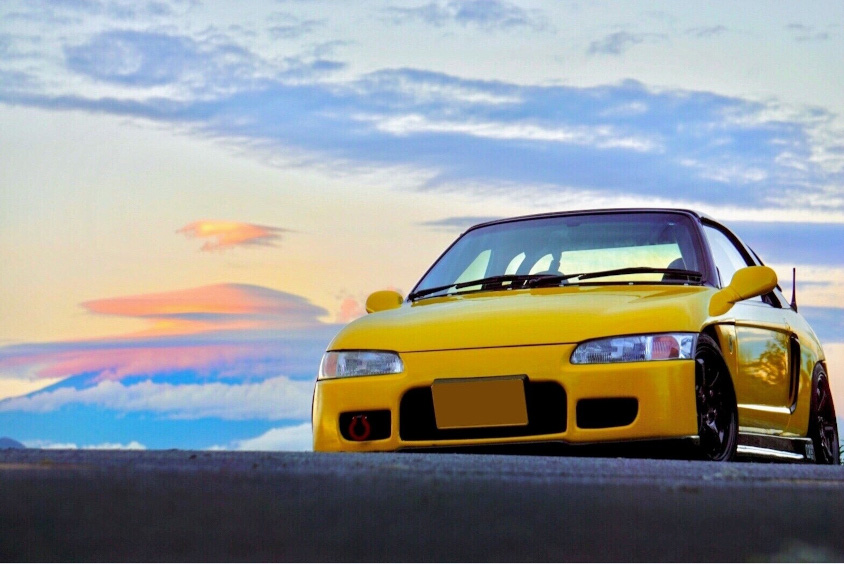 ホンダ・ビートと夕焼け