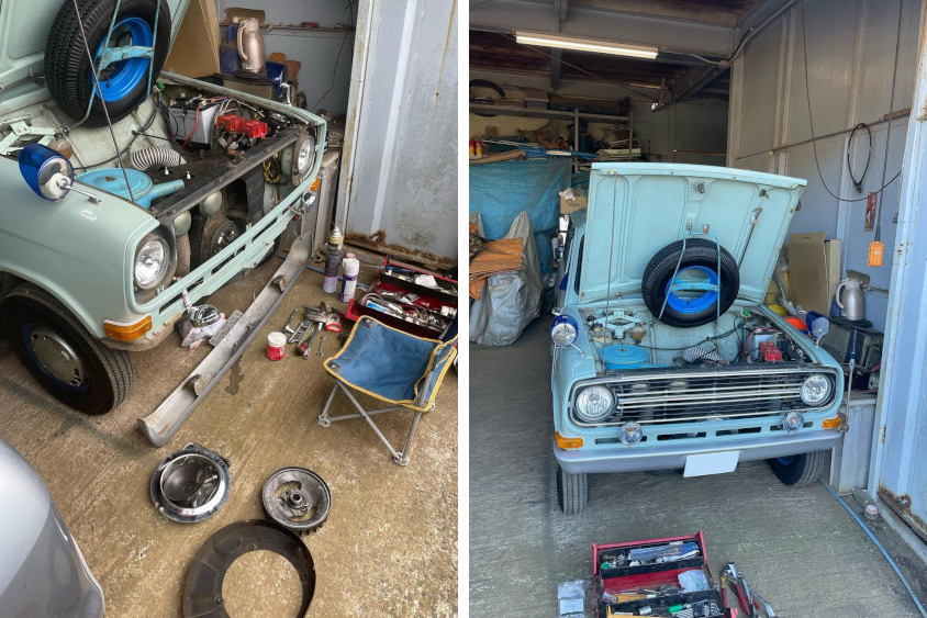 修理されている三菱360