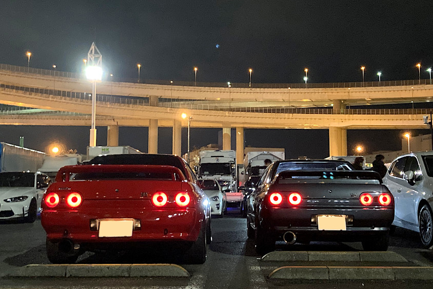 日産・スカイラインGT-R(R32型)の仲間と大黒ふ頭でプチオフ会