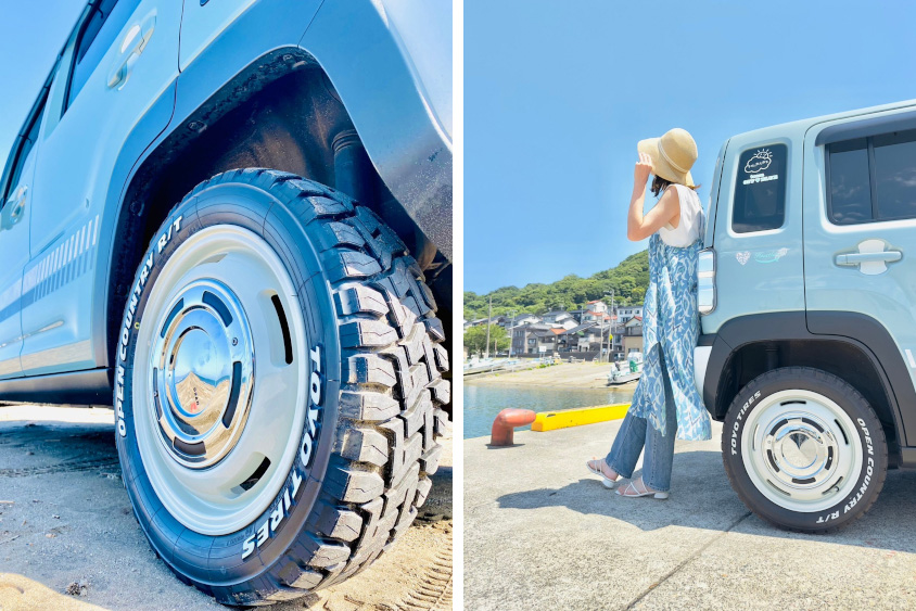 スズキ・ハスラーが履いたホワイトレターのオープンカントリー