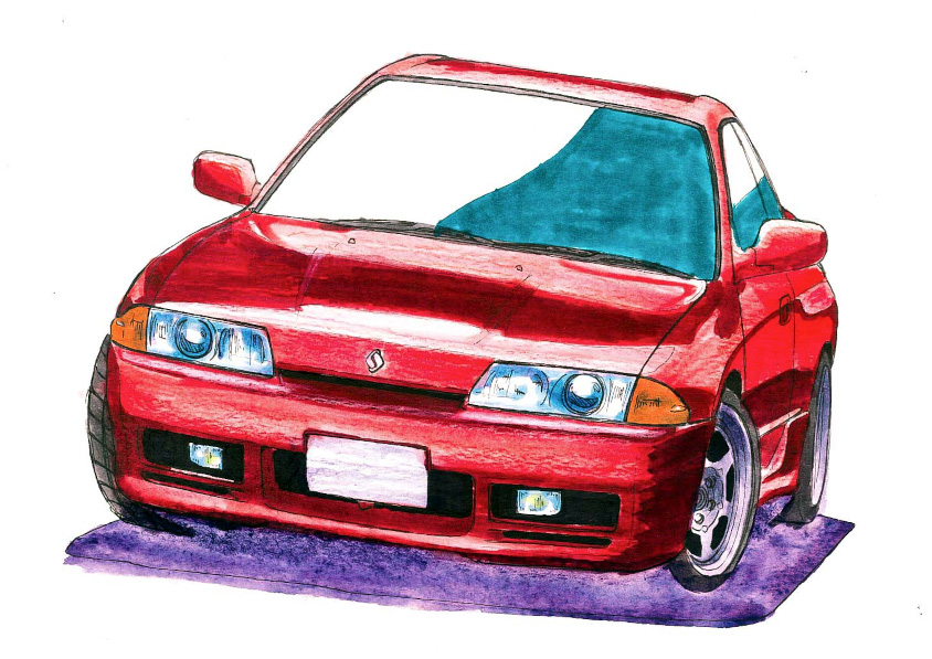 日産・スカイラインGTS-ｔ R32型のイラスト