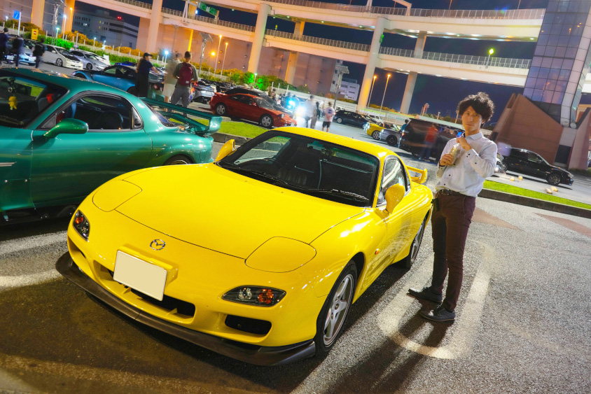 マツダ・RX-7とオーナーさんと大黒ふ頭