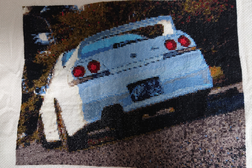 日産スカイラインGT-Rの刺繍