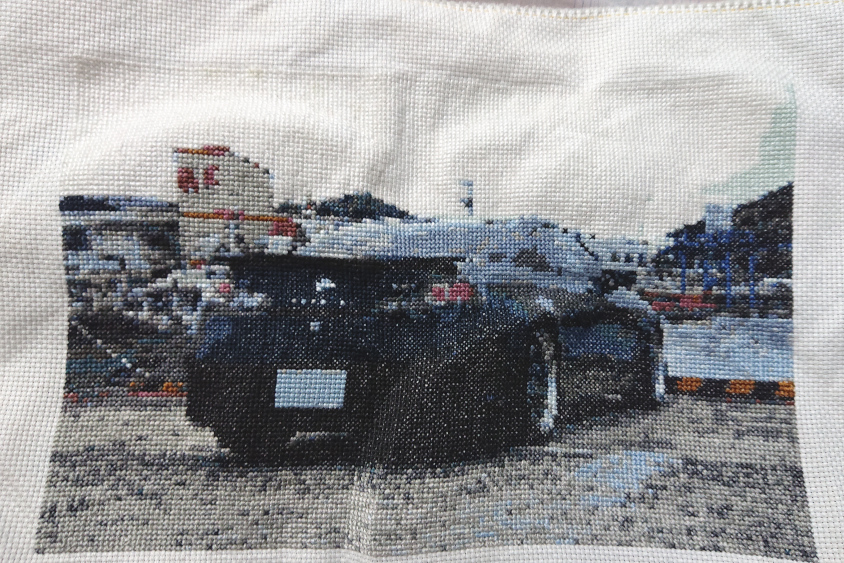 日産スカイラインの刺繍