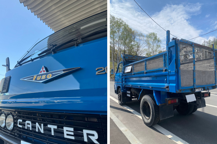 三菱ふそう・キャンターのエンブレムと荷台