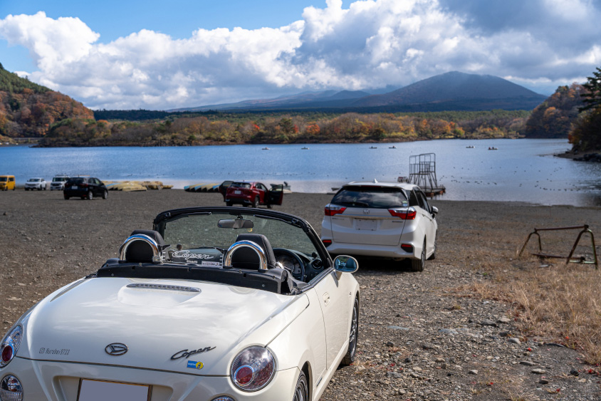 ダイハツ・コペンと湖