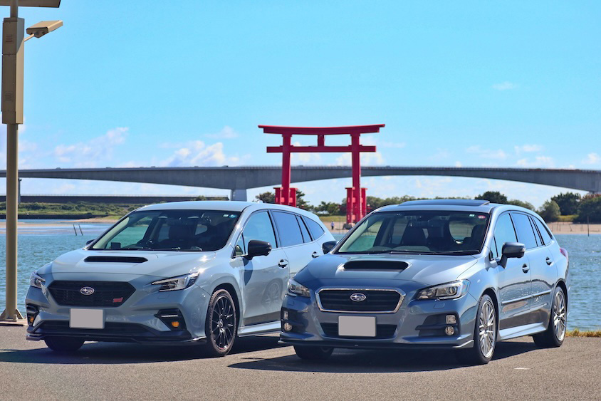 新旧レヴォーグフロント