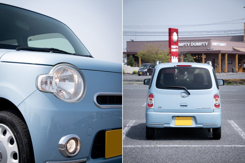 ダイハツミラココアフロント寄りとリヤ