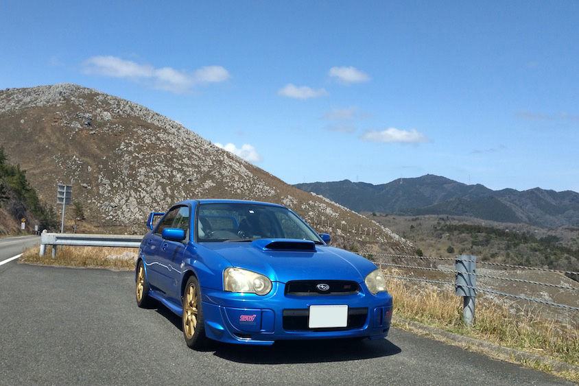スバルインプレッサ＠山頂遠景