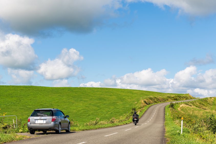 スバルレガシィ＠高原道路