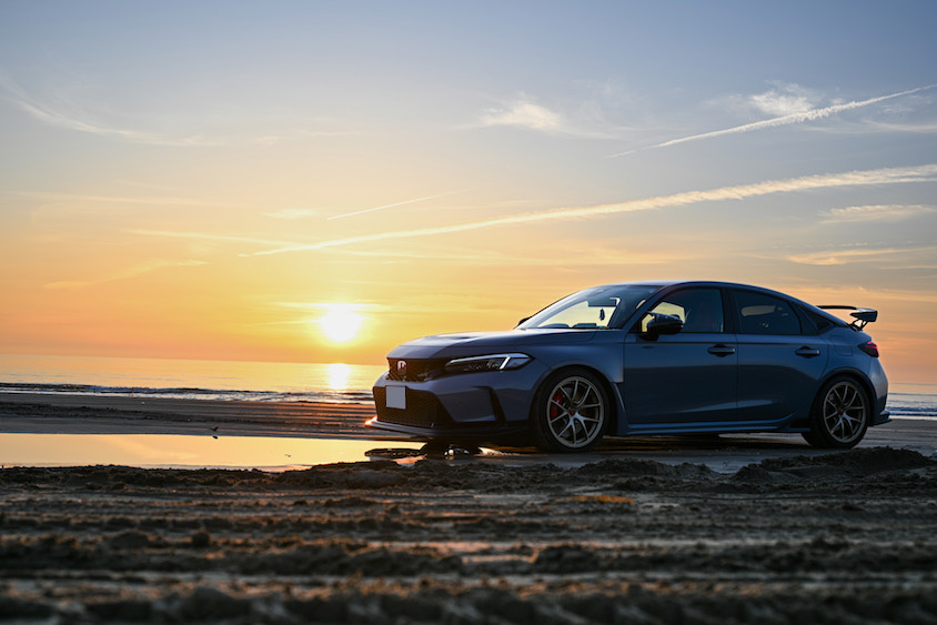 落日とホンダシビックタイプR