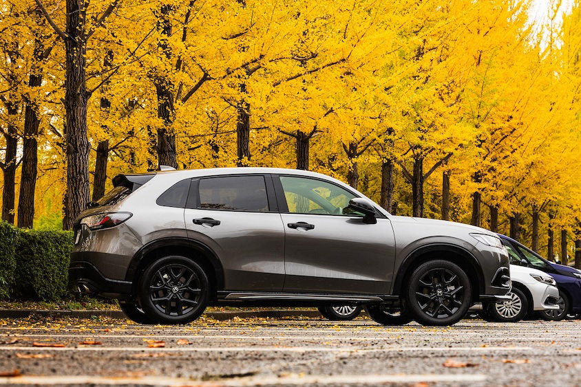 銀杏並木とホンダZR-V