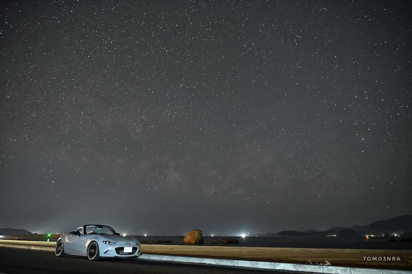 マツダロードスターと満点の星空02