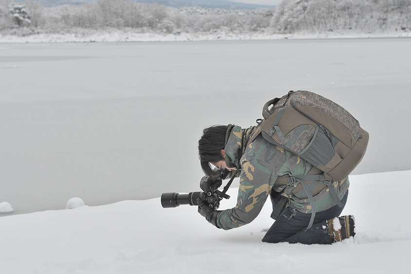 撮影中の今浦友喜　 風景写真家
