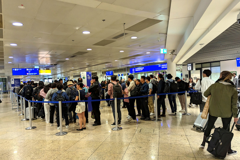 フランクフルト国際空港での入国審査