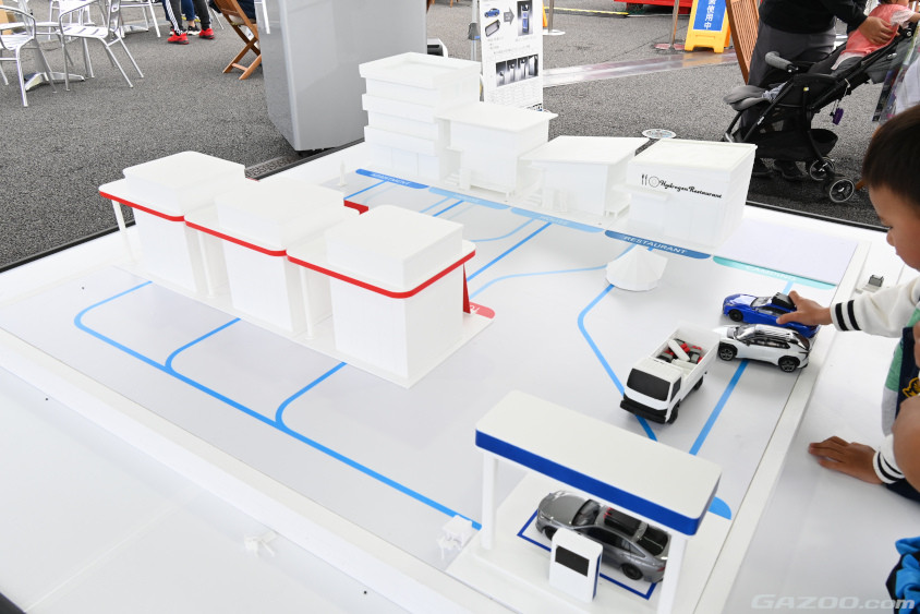 街の中で水素が活躍するイメージの模型