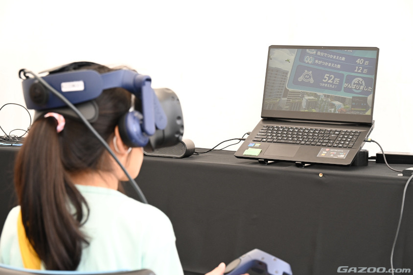 川崎重工業のブースで楽しめたCO2を捕まえるVRゲーム