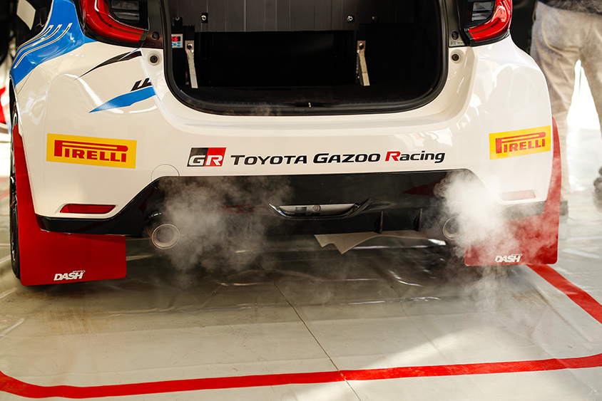 WRC第9戦ベルギー デモ走行した水素エンジンGRヤリス