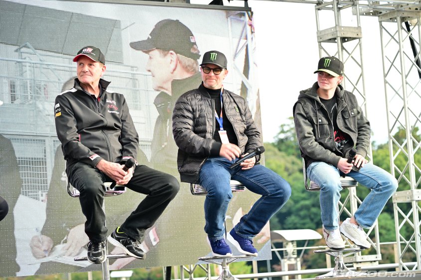 ラリージャパンのトークショウ　ユハ・カンクネン氏とペター・ソルベルグ氏とオリバー・ソルベルグ氏