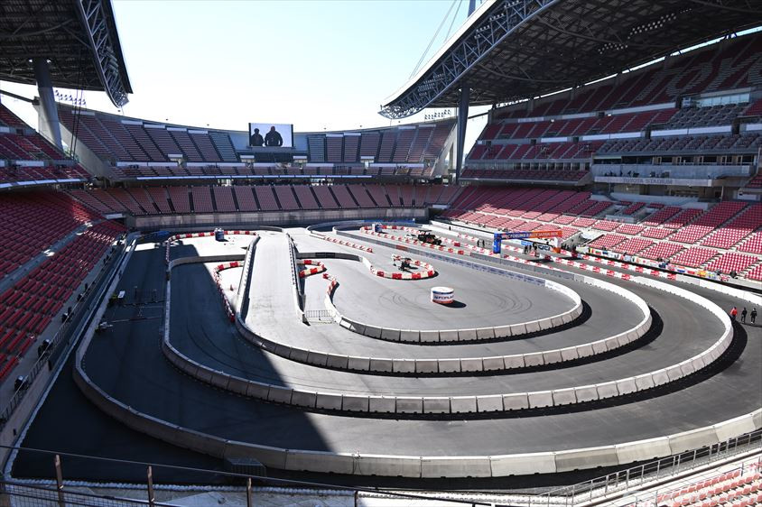 ラリージャパン2024の豊田スタジアムのスーパーSSのコース