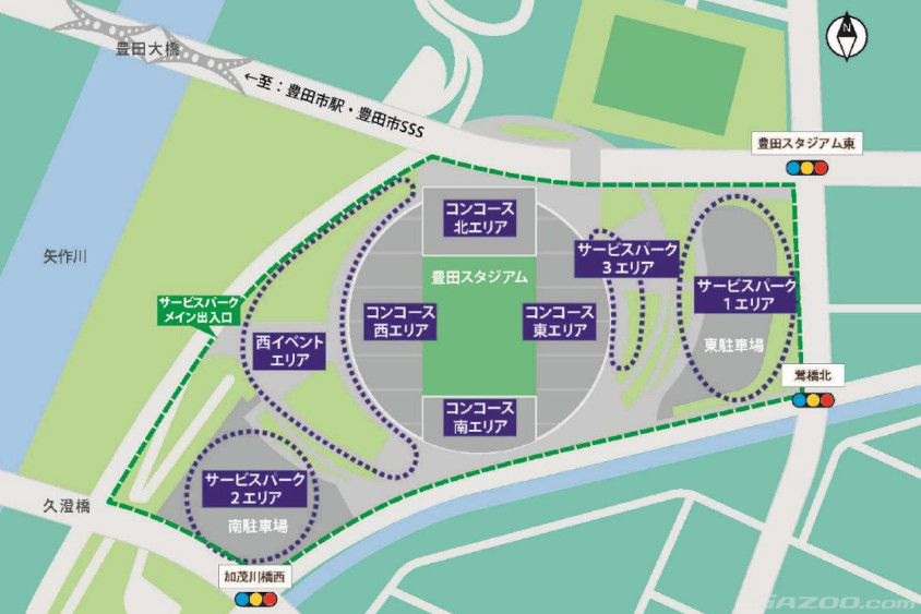 豊田スタジアムの配置図