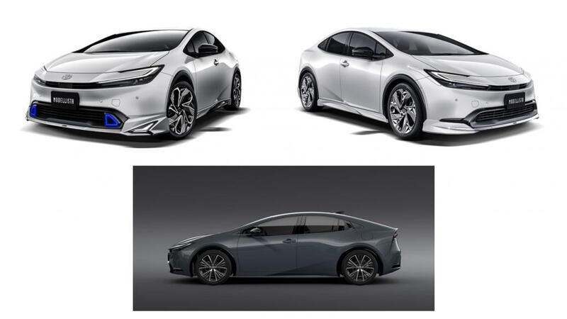 左上　新型プリウス MODELLISTA NEO ADVANCE STYLE　右上新型プリウス MODELLISTA ELEGANT ICE STYLE