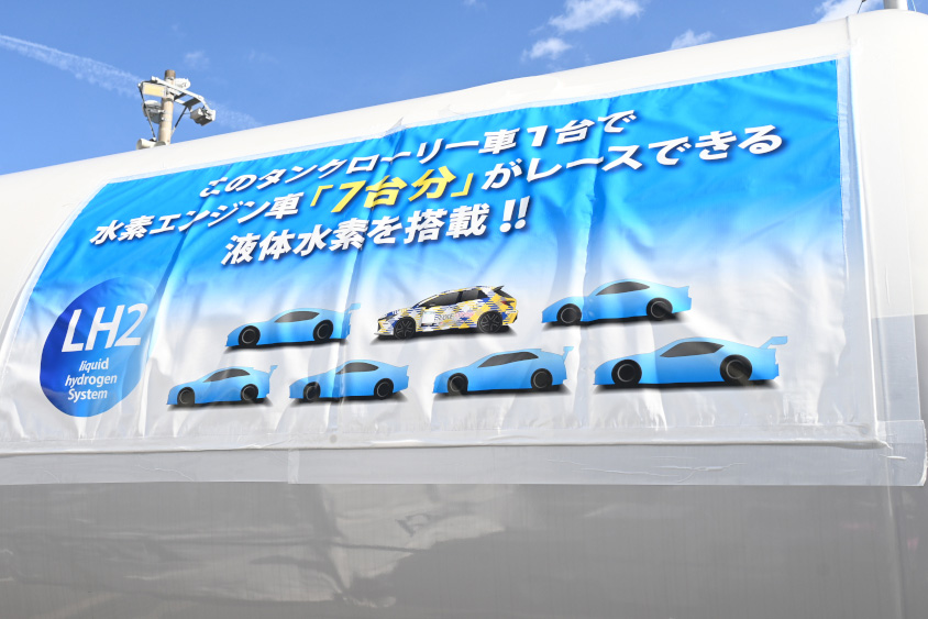 5時間レースで7台分の水素エンジンカーを賄える