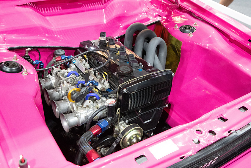 フォード・フォード・エスコート・マーク2に搭載された4A-Gエンジン(東京オートサロン・クアラルンプール2023)