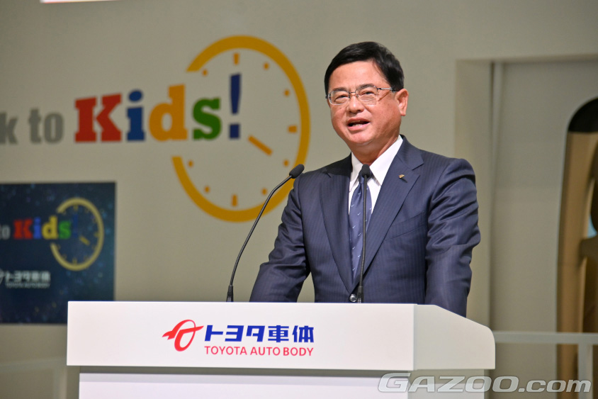 プレスカンファレンスに登壇したトヨタ車体 松尾勝博社長