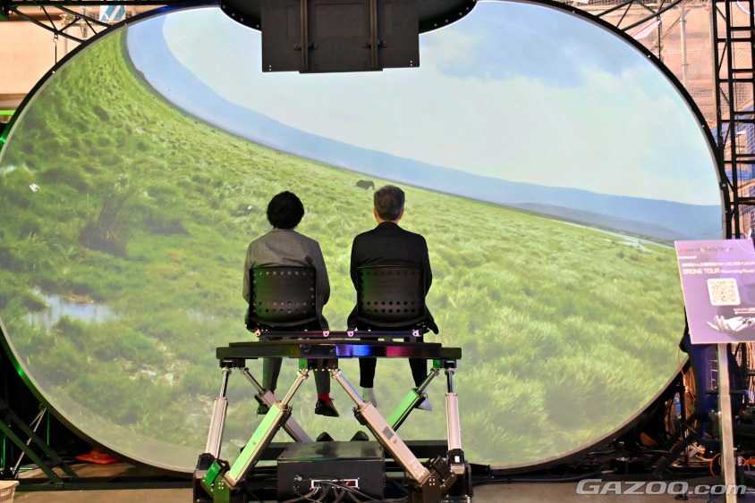 ドローンエンターテイメントのブースではドローンの視点を体験できる（ジャパンモビリティショー2023　Tokyo Future Tour）