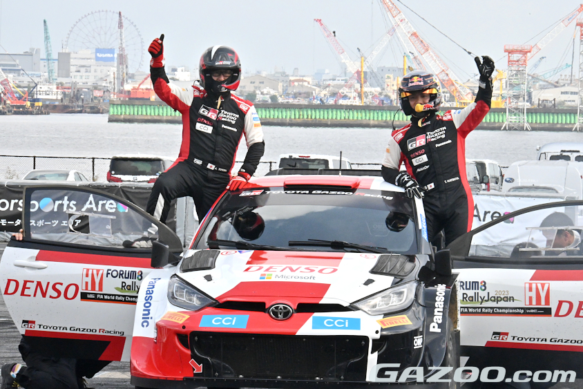 モリゾウ選手と勝田貴元選手（ジャパンモビリティショー2023）