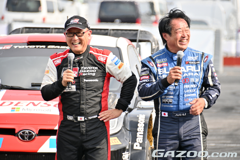 モリゾウ選手と新井敏弘選手（ジャパンモビリティショー2023）