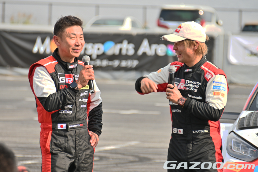 勝田範彦選手と勝田貴元選手（ジャパンモビリティショー2023）