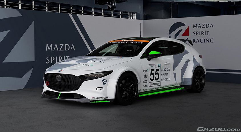 東京オートサロン2024マツダブースのMAZDA SPIRIT RACING MAZDA3 Bio concept