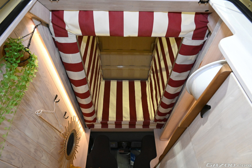 ブローの「ファニーライダー」のポップアップルーフ内