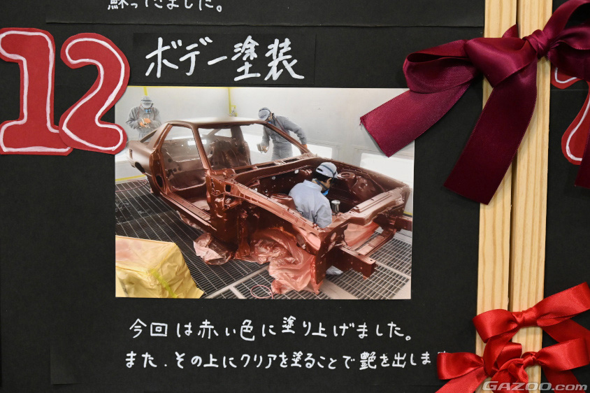 シャシーやフレームもすべて外板色で塗装@大阪オートメッセ2024