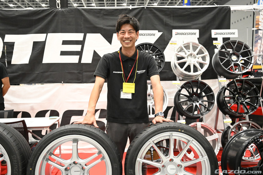 群馬パーツショー2024に出展していたブリヂストンタイヤ高崎販売 正田剛志さん