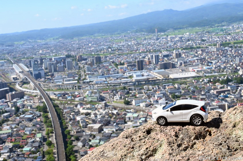信夫山から望む福島市の景色