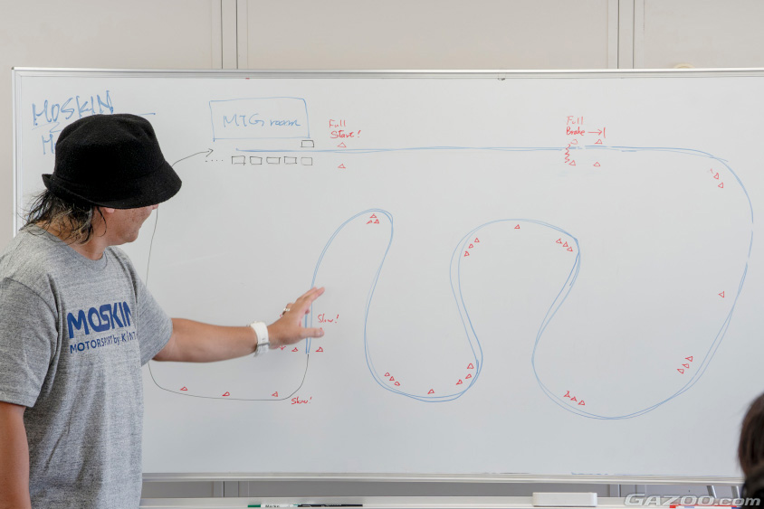 富士スピードウェイのオールドコースをイメージしたMOSKINオープニングイベントの走行コース