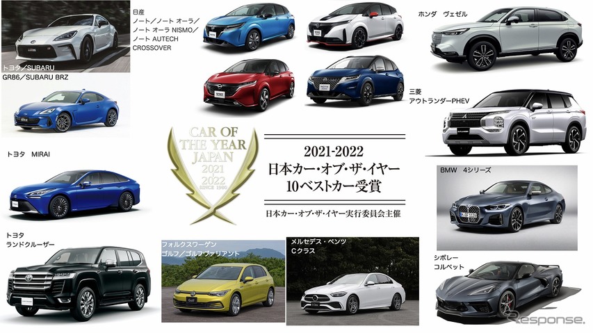 2021-2022 日本カー・オブ・ザ・イヤー 10ベストカー