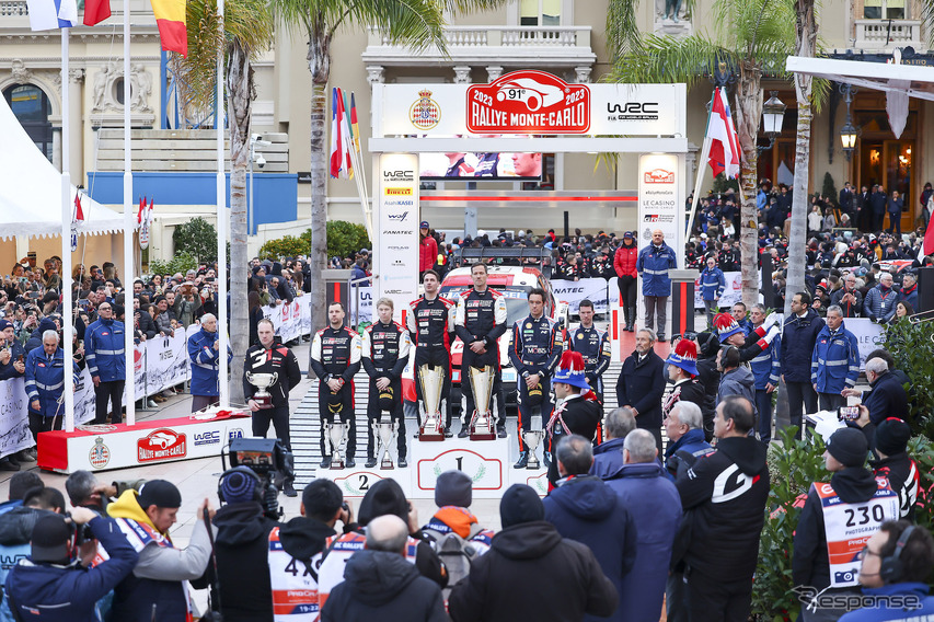 2023年WRC開幕戦モンテカルロの表彰式。