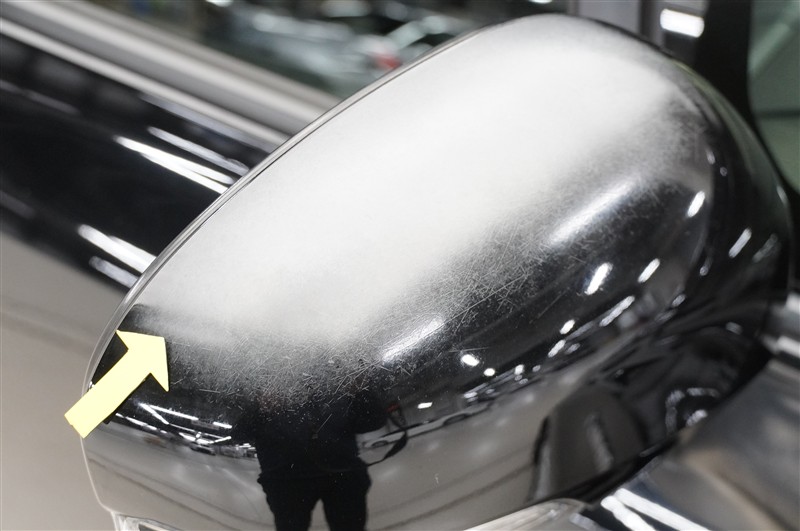 ドアミラー塗装剥がれ