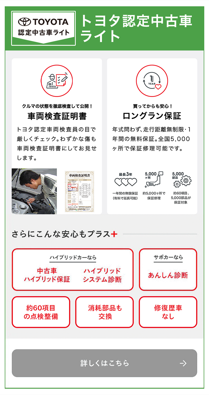 トヨタ認定中古車ライト