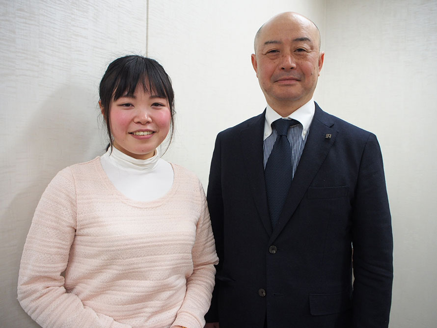 株式会社アークノハラ　設計部設計課　加藤早紀さん（左）、常務取締役　岡本力さん（右）