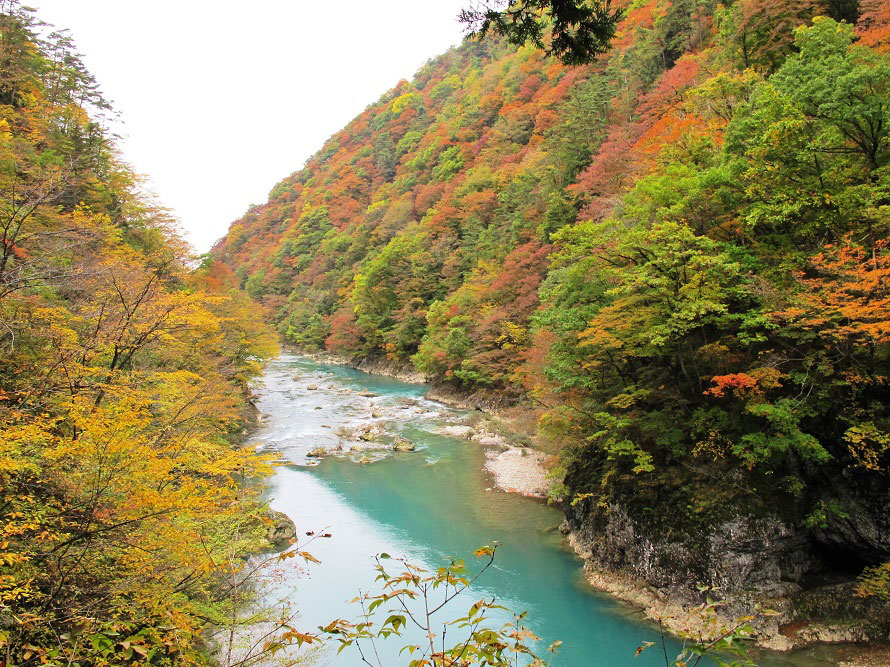 渓谷きっての名所、回顧（みかえり）の滝まで通行可能（回顧りの滝より先の遊歩道は崩落などのため現在通行不可）。