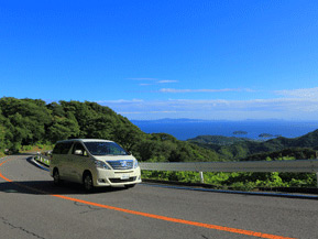 絶景ドライブルート　三河湾を眼下に望むあじさいライン　愛知県東幡豆町