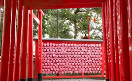 縁を結ぶピンクのハート！かわいい絵馬が人気の三光稲荷神社　愛知県犬山市